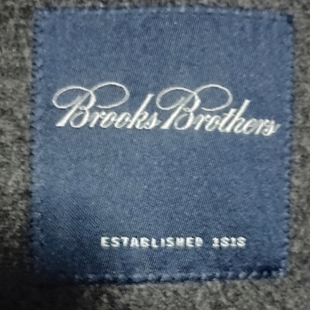 Brooks Brothers Vtg Wool Angora Topcoat 42R Charcoal Grey Overcoat Suit Jacket - Picture 3 of 16